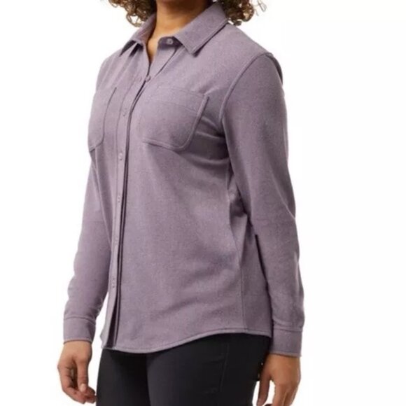 NWT 32 Degrees Heat Women's Long Sleeve Fleece Shirt Purple Size Large $60 EE480 - Picture 2 of 3